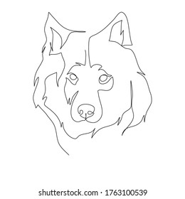 Contiuous line of cute dog