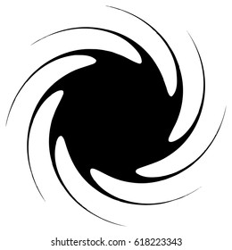 Contour of abstract spiral shape, element. Rotating abstract motif, mandala
