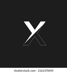 Contour alphabet, white letters on black background, outline style, modern typeface design, vector font template, uppercase letters,monogram and logo template.