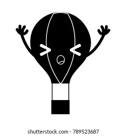 contour angry air balloon kawaii with arms