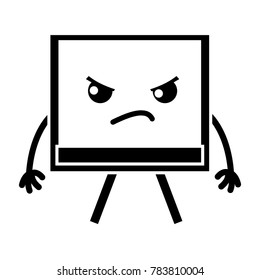contour angry and cute board object kawaii