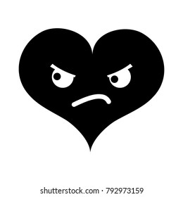 contour angry heart passion kawaii character
