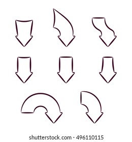 Contour arrows set