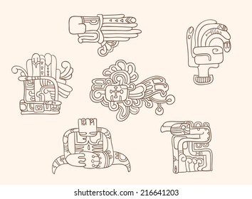 contour aztec symbols