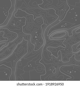 Contour Background Geographic Grid. Seamless Vector Topographic Map Background. Line Topography Map Seamless Pattern. Mountain Hiking Trail Over Terrain. Seamless Wavy Pattern.