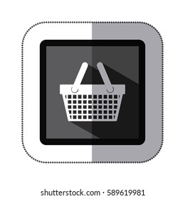 contour basket shop icon, vector illustration design image
