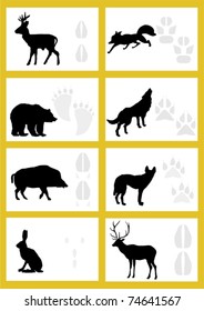 The contour of the beast, and leave them with a trace on a yellow background.