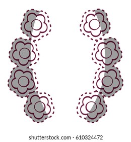 contour beatiful flowers design icon