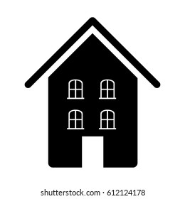 contour beautiful house icon, vector illustration design