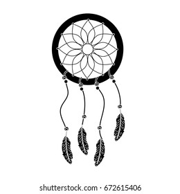 Hand Drawn Mandala Dream Catcher Feathers Stock Vector (Royalty Free ...