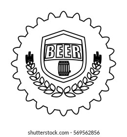 contour beer cap emblem icon image, vector illustration