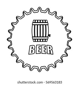 contour beer cap emblem icon image, vector illustration