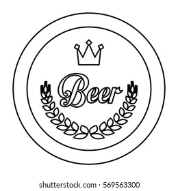 contour beer related emblem icon image, vector illustration