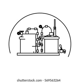 contour beer tanks icon image design, vector illustration