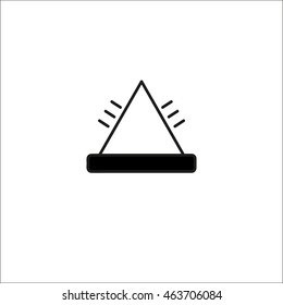Contour black and white table lamp in the shape of a pyramid. icon