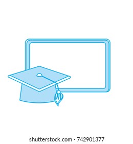 contour blackboard object with cap graduation design