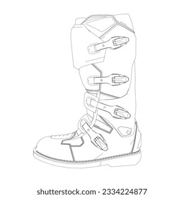 Contour of boots motorcycle line icon vector illustration. Leg protection.