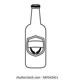 contour bottle of beer icon design, vector illustration