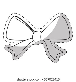 Contour bow icon image design, vector illustration