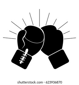 contour boxing play and gloves icon