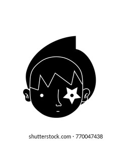 contour boy head with star tattoo and turban
