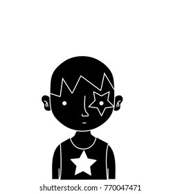 contour boy rocker with star tattoo and hairstyle