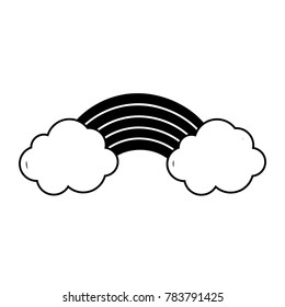 contour bright rainbow in the sky with clouds design