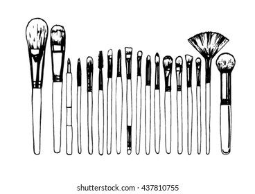 The contour of brushes. Vector illustration
