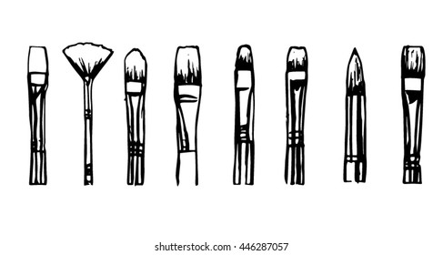 The contour brushes.Vector illustration