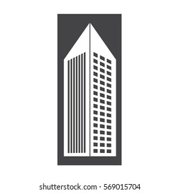 contour building with pointed top line sticker icon image