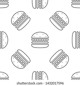 Contour Burger Vector Seamless Pattern Illustration Stock Vector ...