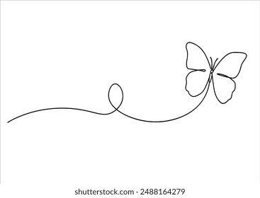 contour butterfly hand drawn design vector