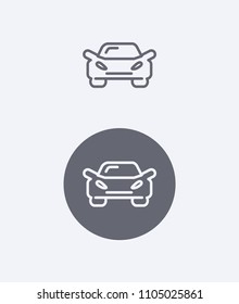 contour car icon with inversion