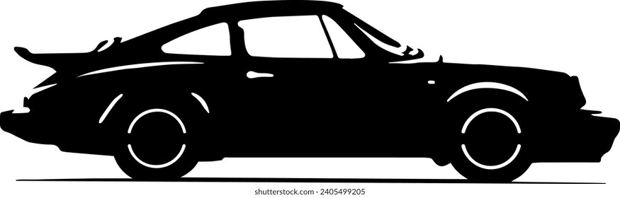 Contour of the car side view. Template. Vector illustration.
