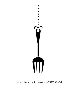 contour carving fork icon image, vector illustration