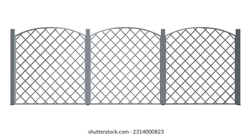 Contour Chain link fence. Metal Wire Fence. Outline Wire grid construction. Creative vector illustration of chain link fence wire mesh steel metal..