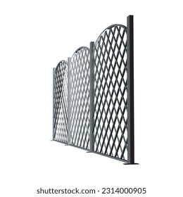 Contour Chain link fence. Metal Wire Fence. Outline Wire grid construction. Creative vector illustration of chain link fence wire mesh steel metal..