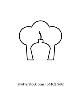 contour of chefs hat and cupcake