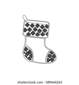 contour christmas boots icon, vector illustraction design image