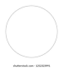 Contour circle halftone dotted icon. Halftone array contains circle dots. Vector illustration of contour circle icon on a white background.
