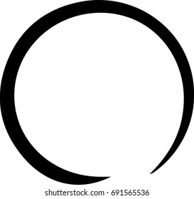 Contour of the circle, hand drawing, brush