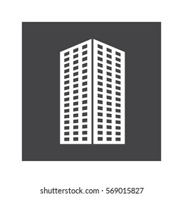 contour city building line sticker image icon, vector illustration