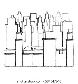 contour city buildings icon image, vector illustration design