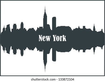 Contour of the city of New York  on a white background