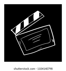 contour clapper board video filmstrips drawing doodle flat black