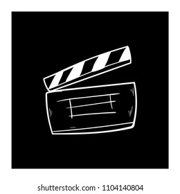 contour clapper board video filmstrips drawing doodle flat black