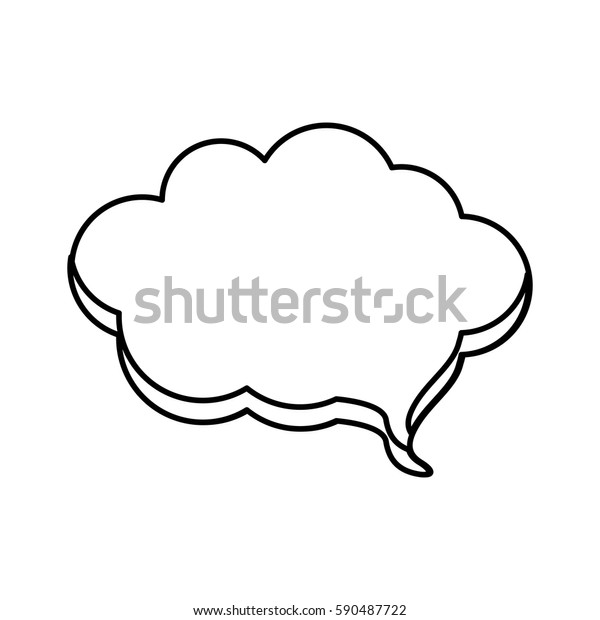 Contour Cloud Chat Bubble Icon Vector Stock Vector Royalty Free