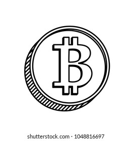 contour coin bitcoin - vector clipart icon