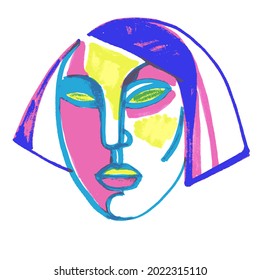 contour color sketch for clothing print, poster