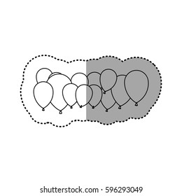 contour colored party balloons icon, vector illstraction design image